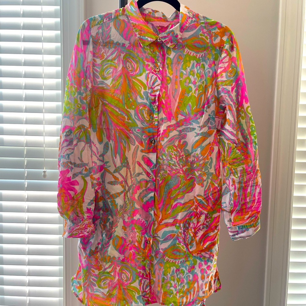 Lilly Pulitzer Tunic Cover Up Scuba to Cuba